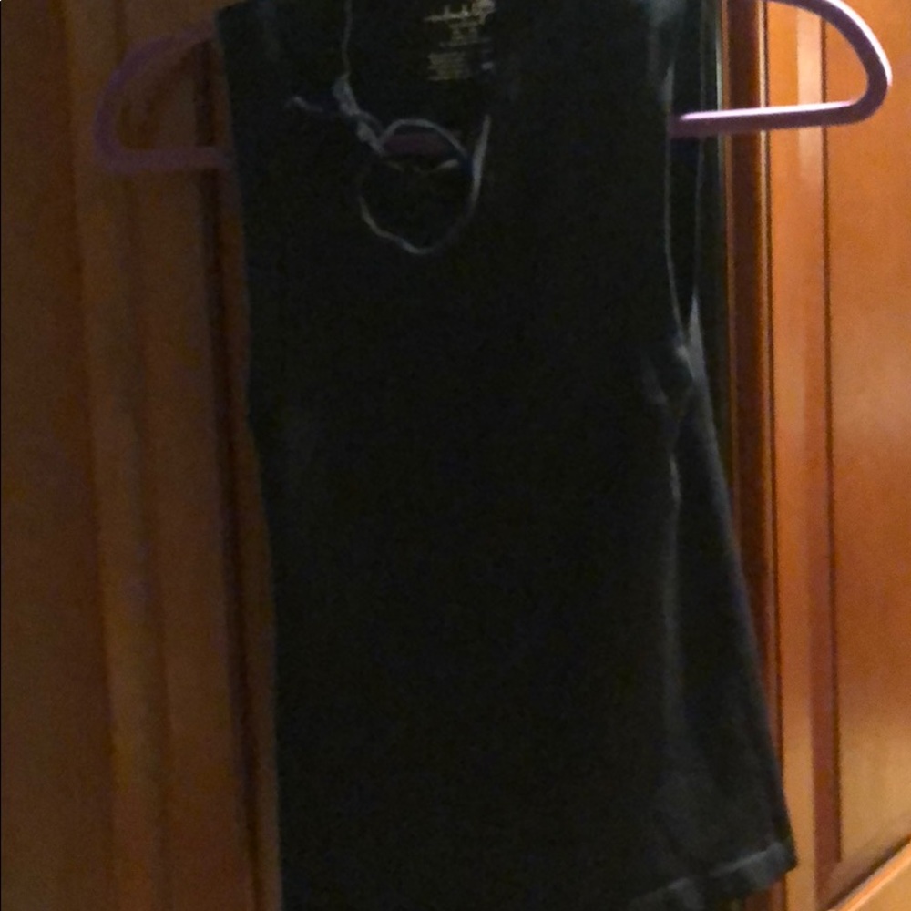 Black lace up tank top